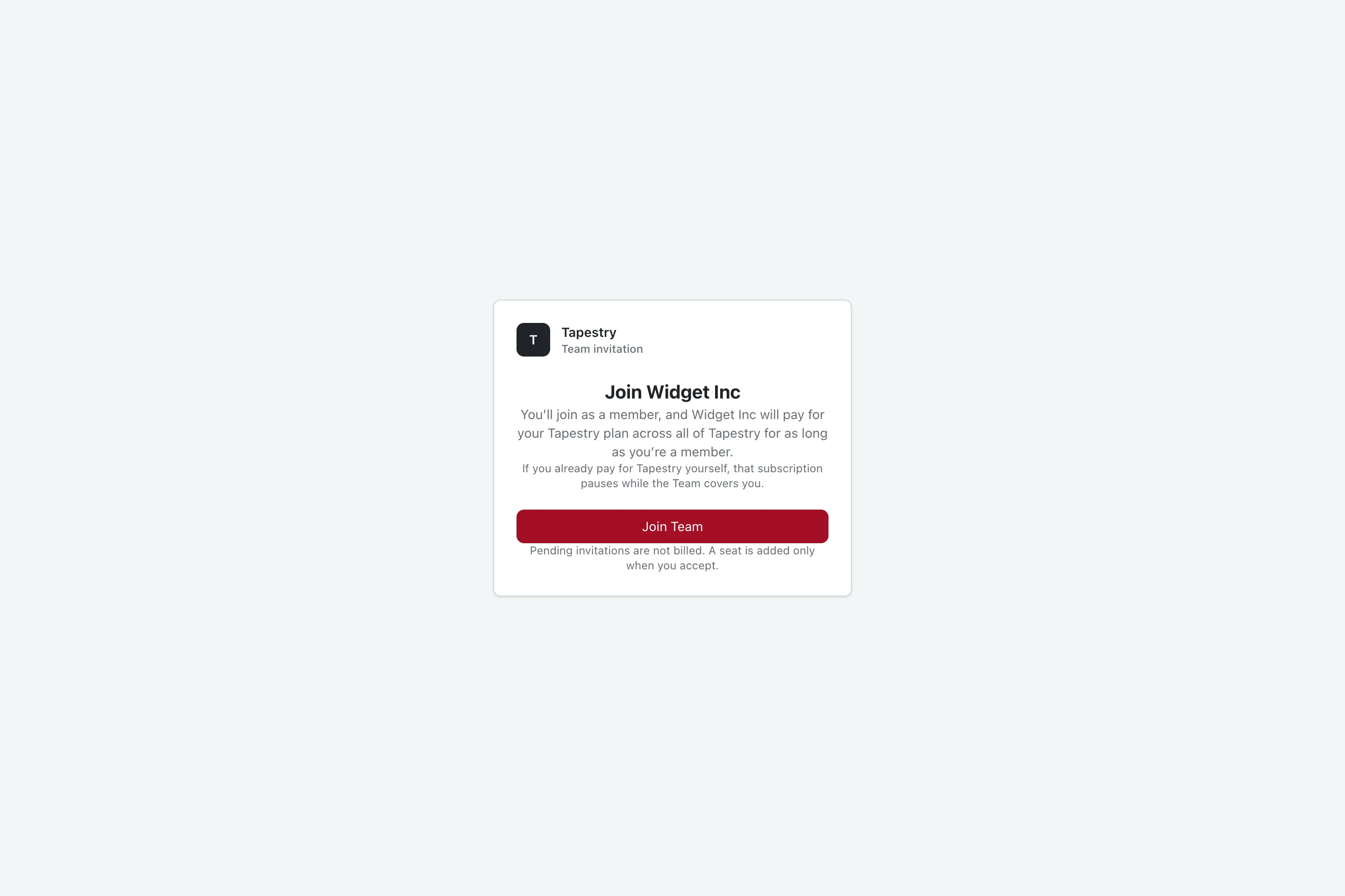 Accepting an invitation